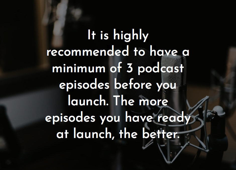 It is highly recommended to have a minimum of three podcasts before you launch