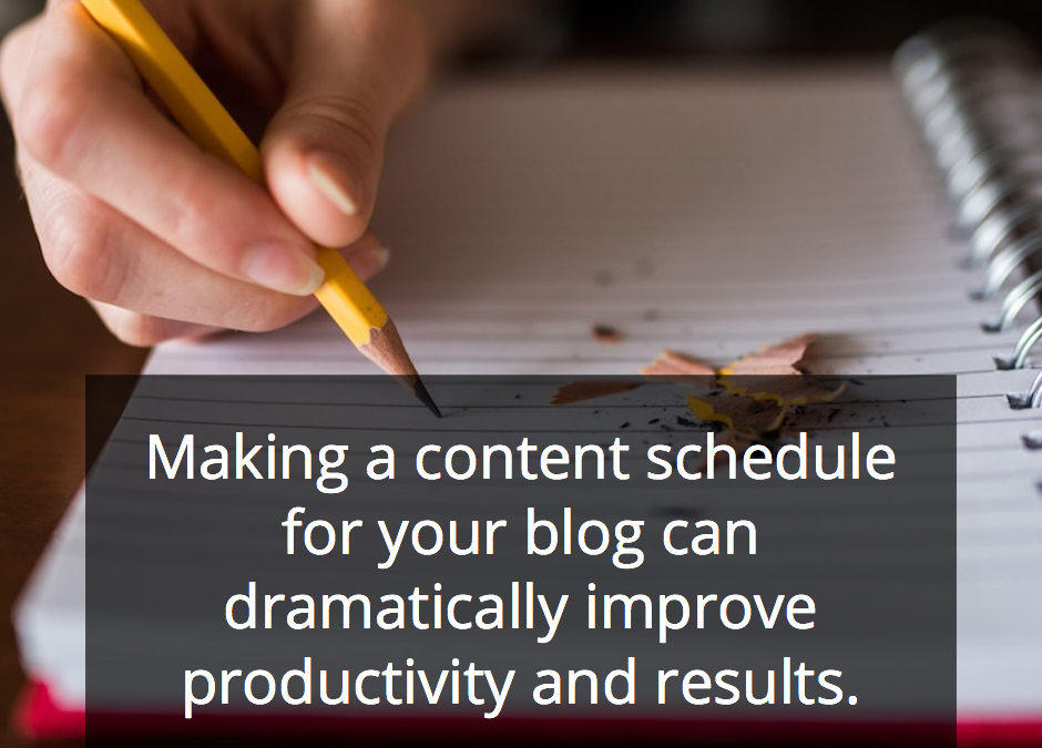 Making a constant schedule for your blog can dramatically improve productivity and results