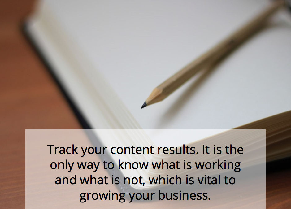 Track your content results as this is the only way to know what is working and what is not