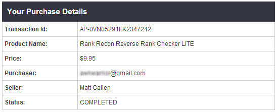 Rank Recon Reverse Rank Checker Purchase Proof